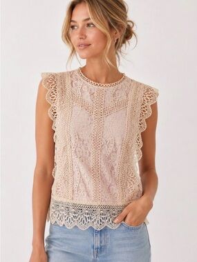 Zara Crochet Top in Blush